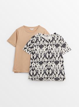 MATERNITY Nursing Aztec Print Short Sleeve T-Shirts 2 Pack