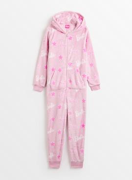 Barbie Pink Star Print Fleece All-In-One
