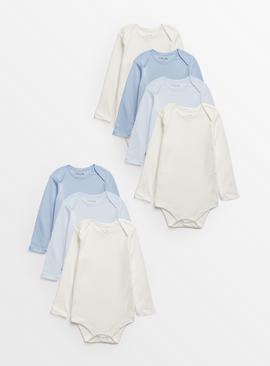 Blue Long Sleeve Bodysuit 7 Pack