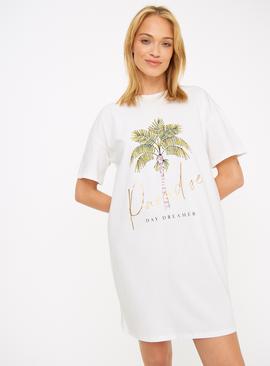 Cream Palm Paradise Nightdress 