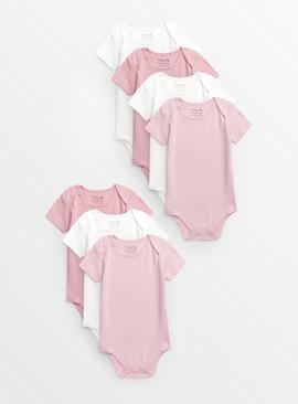 Pink & White Bodysuits 7 Pack