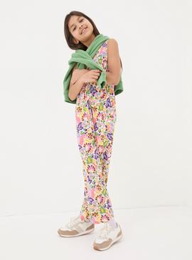 FATFACE Art Floral Jersey Printed Jumpsuit 