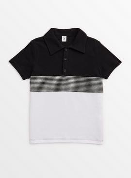 Mono Houndstooth Short Sleeve Polo Shirt 8 years