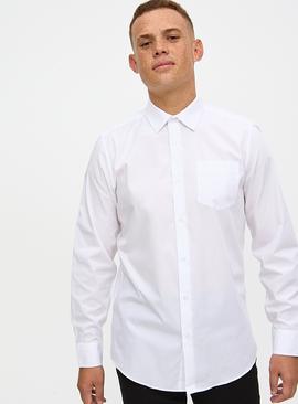 White Regular Fit Long Sleeve Shirts 5 Pack