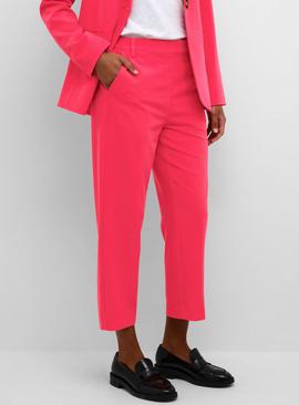 KAFFE Sakura Elastic Waist Suit Trousers Dark Pink 