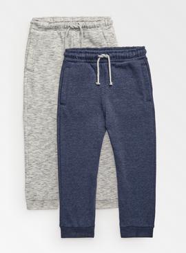 Grey & Blue Marl Joggers 2 Pack