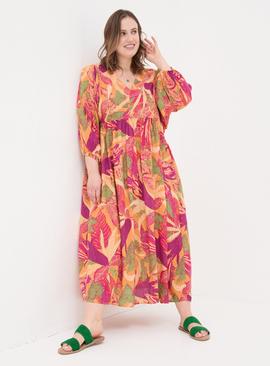  FATFACE Jocelyn Tropical Floral Midi Dress 