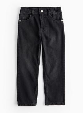 Black Wash Straight Leg Jeans