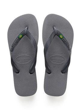 HAVAIANAS Brasil Flip Flops Steel Grey