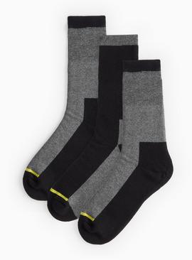 Grey & Black Ankle Socks 3 Pack