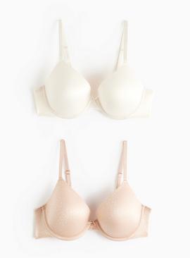 Animal Jacquard Print Underwired T-Shirt Bra 2 Pack 38E