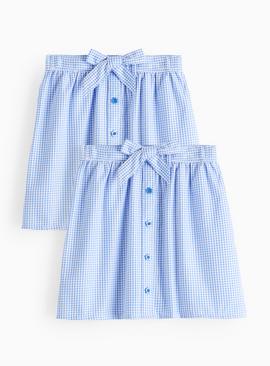 2 Pack Blue Gingham Skirt
