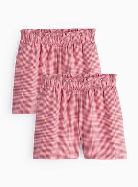 2 Pack Red Gingham Shorts