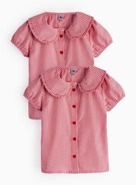 2 Pack Red Gingham Blouse