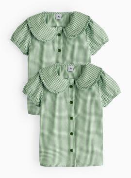 2 Pack Green Gingham Blouse