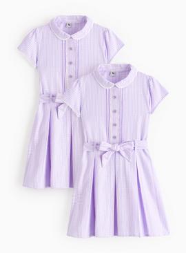 2 Pack Classic Lilac 'Dress with Ease' Gingham Dress