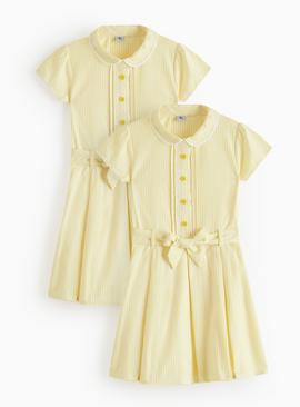 2 Pack Classic Yellow 'Dress with Ease' Gingham Dress