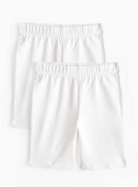White Jersey Cycling Shorts 2 Pack