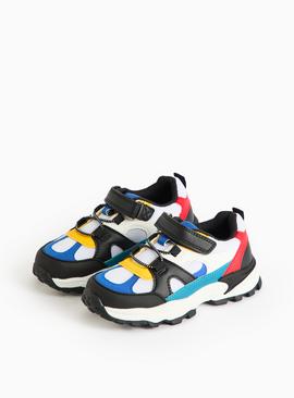 Faux Leather Colour Block Chunky Trainers