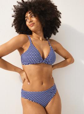 Blue Geo High Waisted Bikini Bottoms