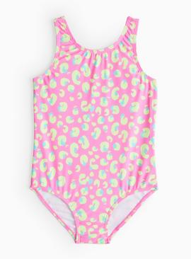 Neon Pink Animal Printed Swimsuit
