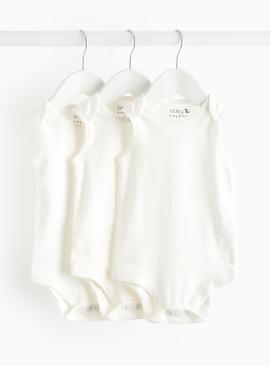 White Sleeveless Bodysuit 3 Pack