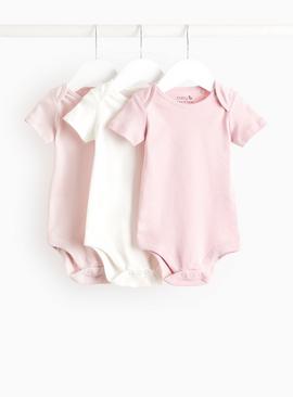 Pink Short Sleeve Bodysuit 3 Pack