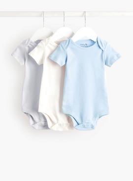 Blue Short Sleeve Bodysuit 3 Pack
