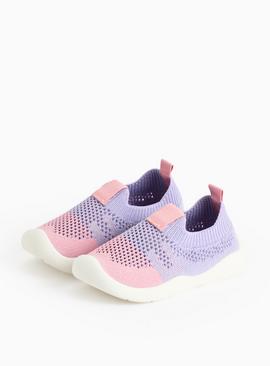 Lilac Ombre Knitted Trainers