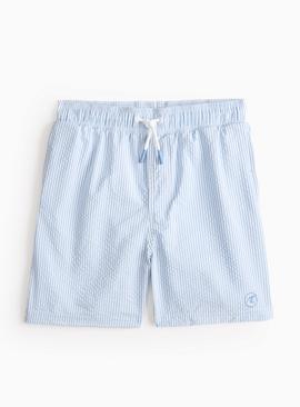 Blue Stripe Seersucker Swim Shorts