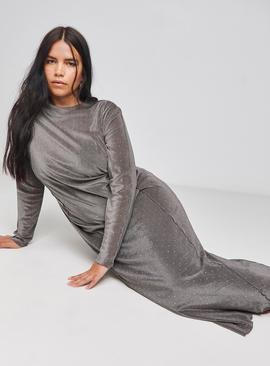 SIMPLY BE Diamonte Mesh Maxi Dress