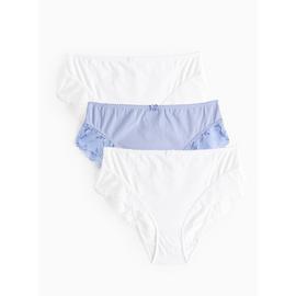 Cottonform™ White & Blue Lace Full Knickers 3 Pack