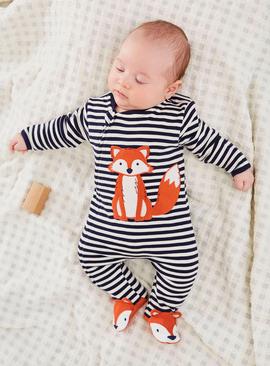 JOJO MAMAN BÉBÉ Fox Applique Zip Sleepsuit