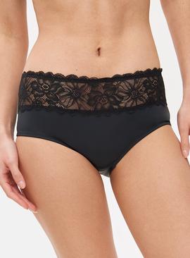 Black Floral Lace Shorts Knickers