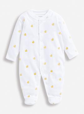 JOJO MAMAN BÉBÉ Duck Embroidered Sleepsuit