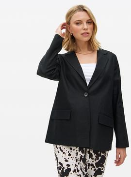 Relaxed Fit Linen Blend Co-ord Blazer