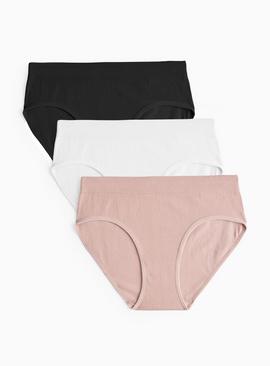 Neutral Rib Seamfree High Leg Knickers 3 Pack