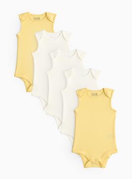 Yellow Sleeveless Bodysuits 5 Pack 2-3 years