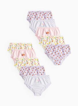 Ladybird Floral Print Briefs 10 Pack