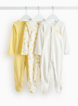 Chick Print Sleepsuit 3 Pack Tiny Baby