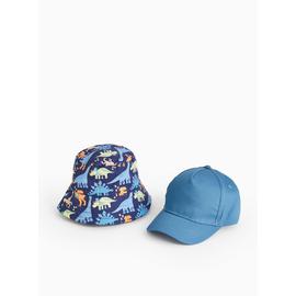 Blue Dino Bucket Hat & Cap 2 Pack