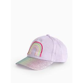 Lilac Rainbow Embroidered Glitter Cap