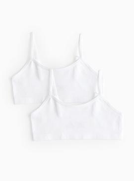 White Seamfree Ribbed Crop Top 2 Pack