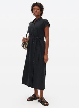 Linen Blend Shirt Dress