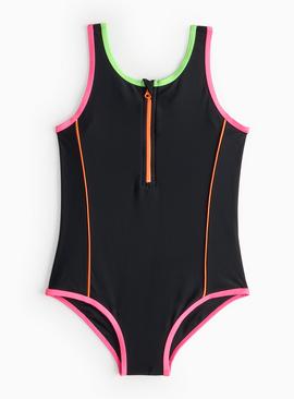 Neon Sporty Piping Swimsuit