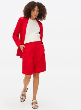 Linen Blend Bermuda Co-ord Shorts