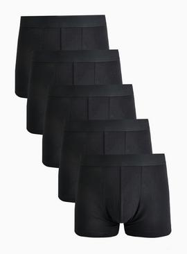 Plain Black Hipsters 5 Pack XXXXL