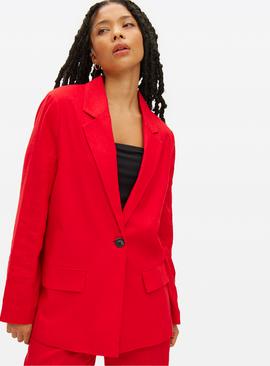 Relaxed Fit Linen Blend Co-ord Blazer