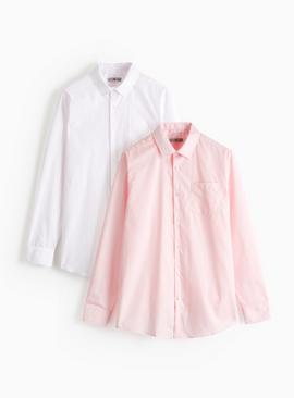 Pink Stripe Formal Shirts 2 Pack