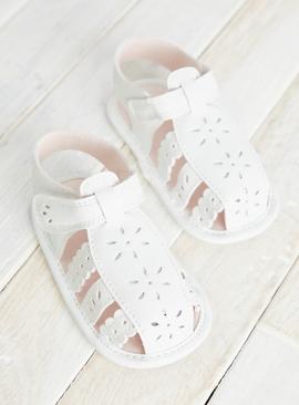 White Flower Detail Sandals